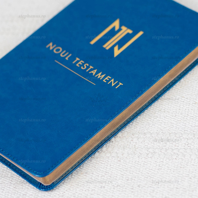 Noul Testament Sbr - Imitatie piele (John Tipei) - Albastru - 01 - stephanus.ro