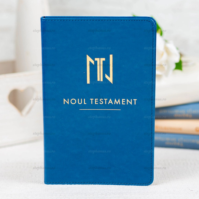 Noul Testament Sbr - Imitatie piele (John Tipei) - Albastru - 01 - stephanus.ro