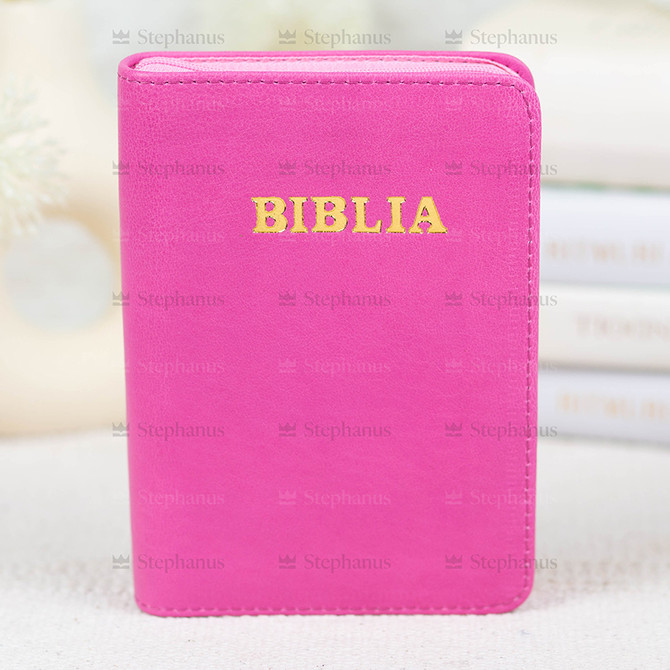 Biblia SBR Mică (Piele fermoar, index)- 047 Zti - Roz 1