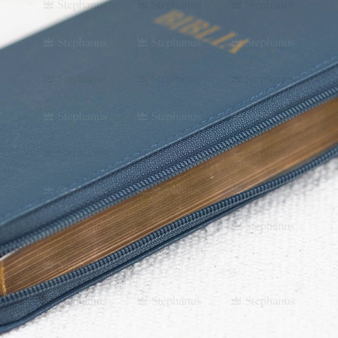 Biblia, Dumitru Cornilescu, Medie, - Albastru închis - 052 ZTI, Fermoar, Aurită, Fără Index - SBR - 03 - stephanus.ro