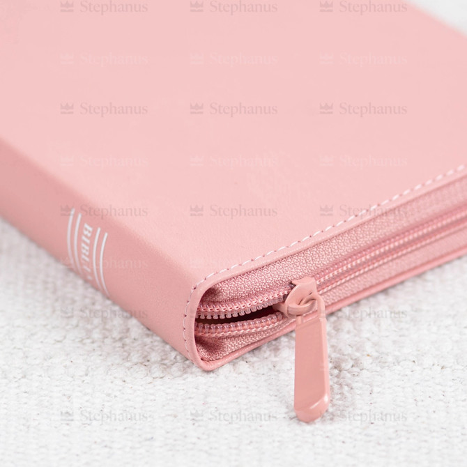 Biblia, Dumitru Cornilescu, Medie, - Roz - 052 ZTI, Fermoar, Aurită, Fără Index - SBR  - 03 - stephanus.ro