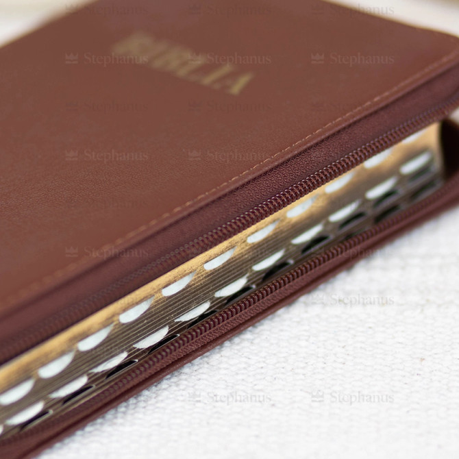 Biblia, Dumitru Cornilescu, Medie, Maro Inchis - 057 ZTI, Fermoar, Aurită, Index de căutare rapidă SBR - 02 - stephanus.ro