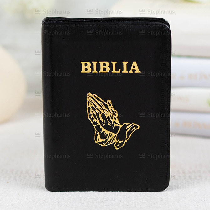 Biblia Sbr Mica (Piele,Fermoar, Index) - Neagra (Cu Maini) 047 ZTI - 04 stephanus.ro
