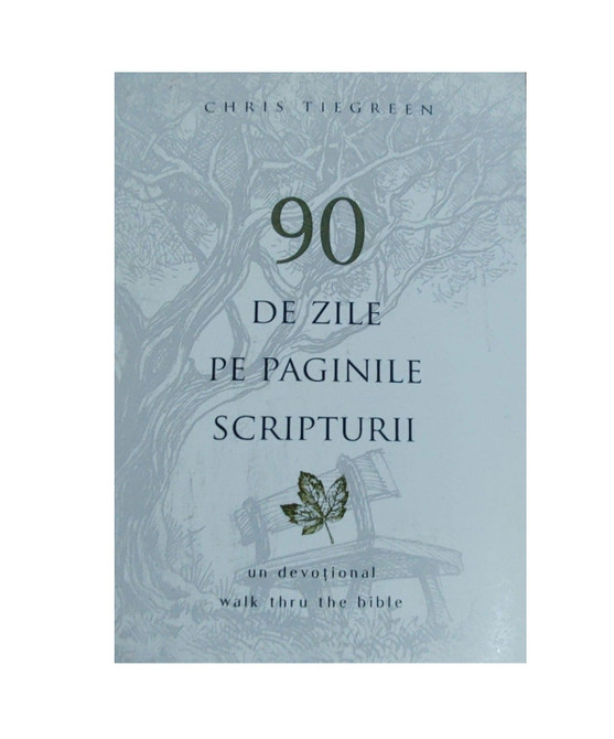 Porneşte  o călătorie de 40 de zile pentru a înţelege esenţialul poveştii lui Dumnezeu ca niciodată până acum! S-ar putea să crezi mesajul general al Bibliei, dar ai înţeles cu adevărat întreaga poveste? Știm că mesajul de dragoste al lui Dumnezeu este atât de simplu încât şi un copil îl poate înţelege, iar povestea Sa epică este suficient de complexă pentru a surprinde chiar şi cel mai curios intelect. Vrem să înţelegem Scripturile mai profund, să împărtăşim pe deplin Marea Poveste pe care a spus-o Dumnezeu de-a lungul veacurilor, deşi poate că nu ştim sigur de unde să începem.

In 90 de zile pe paginile Scripturii, apreciatul scriitor ChrisTiegreen şi Walk thru the Bible ne ghidează prin diferitele secţiuni ale Scripturii, meditând asupra modului în care fiecare poveste şi temă, asemenea pieselor unui puzzle, contribuie în chip minunat la capodopera lui Dumnezeu de iubire, credinţă şi mântuire. Vei ajunge să înţelegi adevărata inimă a lui Dumnezeu - şi povestea uimitoare pe care ti-o spune în viaţa ta - într-un mod uimitor de nou.

Include întrebări de discuţie şi un plan de studiu pentru 13 săptămâni.

Cele „90 de zile pe paginile Scripturii” sunt de fapt nouăzeci de zile cu Dumnezeu. Prietenul meu Chris Tiegreen ne conduce într-o călătorie plină de entuziasm prin Scriptură, evidenţiind temele sale profunde şi conexiunile divine şi invitându-ne să explorăm mai profund povestea şi inima lui Dumnezeu. Această carte este un tezaur pentru toţi cei care caută o viaţă abundentă!

— Beni Lup, Director Regional Walk Thru the Bible