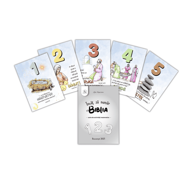 Invat sa numar cu Biblia - Carte de activitati matematice (Planse+Carte) - 03 stephanus.ro