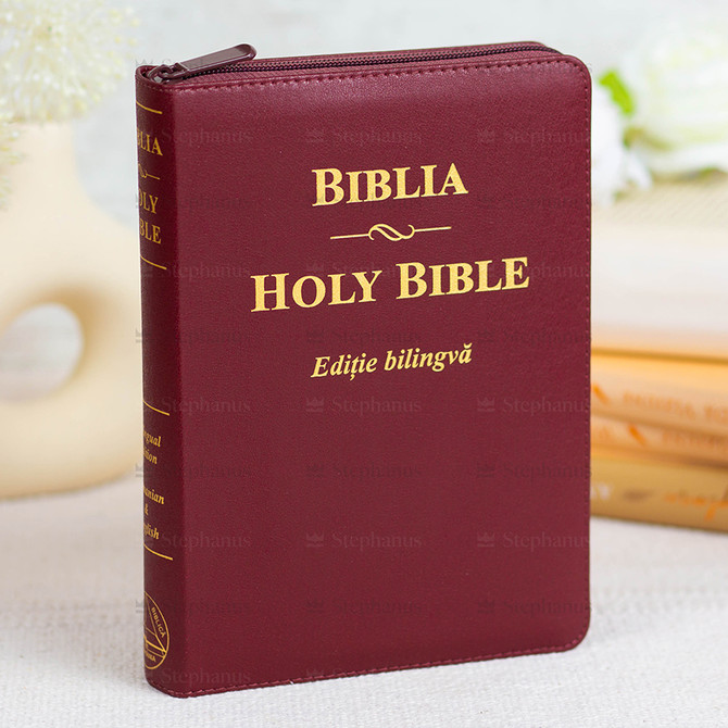 Biblia - Holy Bible - Romana-Engleza editie bilingva 050 Zti - Visiniu - 01 stephanus.ro