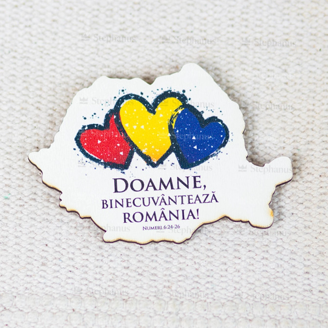 Magnet frigider România: Doamne, Binecuvântează România - 01 stephanus.ro