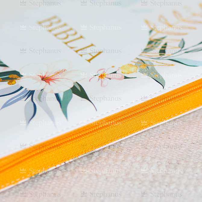 Biblia Cornilescu format mare Dumitru Cornilescu 076 ZTI - Alb Auriu Floral