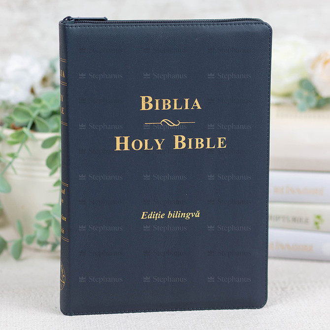Biblia mare Romana-Engleza - Antracit - Ediție Bilingva (Fermoar, Aurită) - ZTI - 01 stephanus.ro