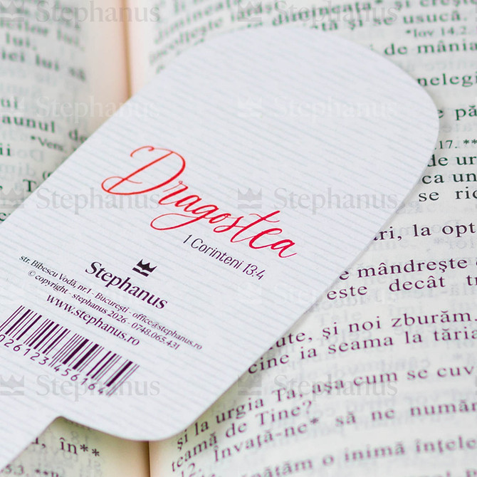 Set 7 semne de carte: Dragostea este indelung rabdatoare (Modele si marimi diferite) - 08 stephanus.ro
