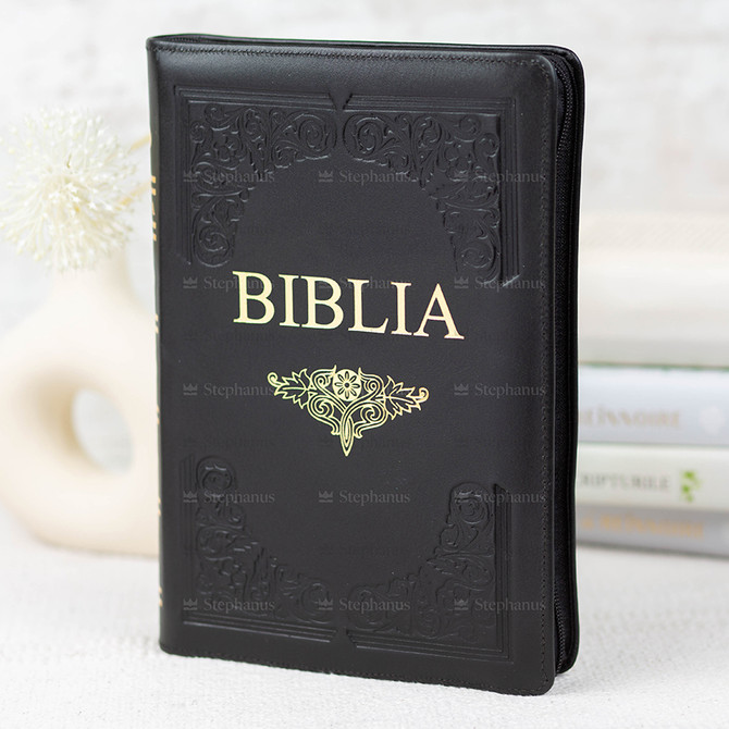 Biblia mare cu Fermoar - Hand Made - Dumitru Cornilescu, - Co77 ZTi - Neagru - 02 stephanus.ro
