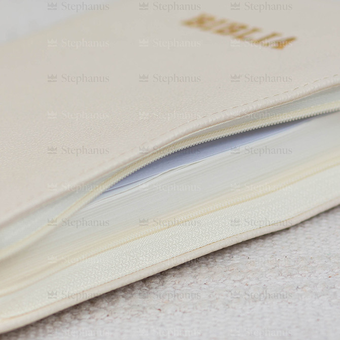 Biblia Medie - 057 Pf (Piele Fermoar) Alb Ivoire - 02 stephanus.ro