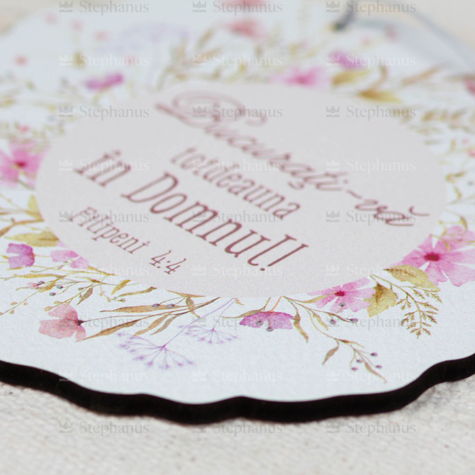 Tablou floral decupat: Bucurati-va totdeauna in Domnul! - 02 stephanus.ro