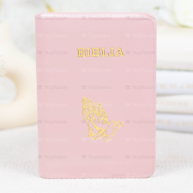 Biblia Sbr Medie - 057 Pf (Cu Maini) - Roz Nisipiu - 01 stephanus.ro