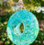 Glass Bird Feeder / Terrarium, Confetti Teal