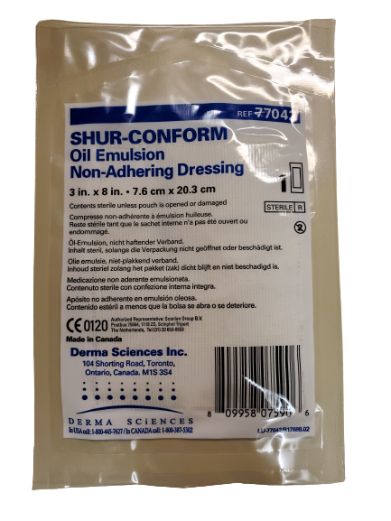 Oil Emulsion Impregnated Dressing 3 X 8 Inch Acetate Gauze USP White