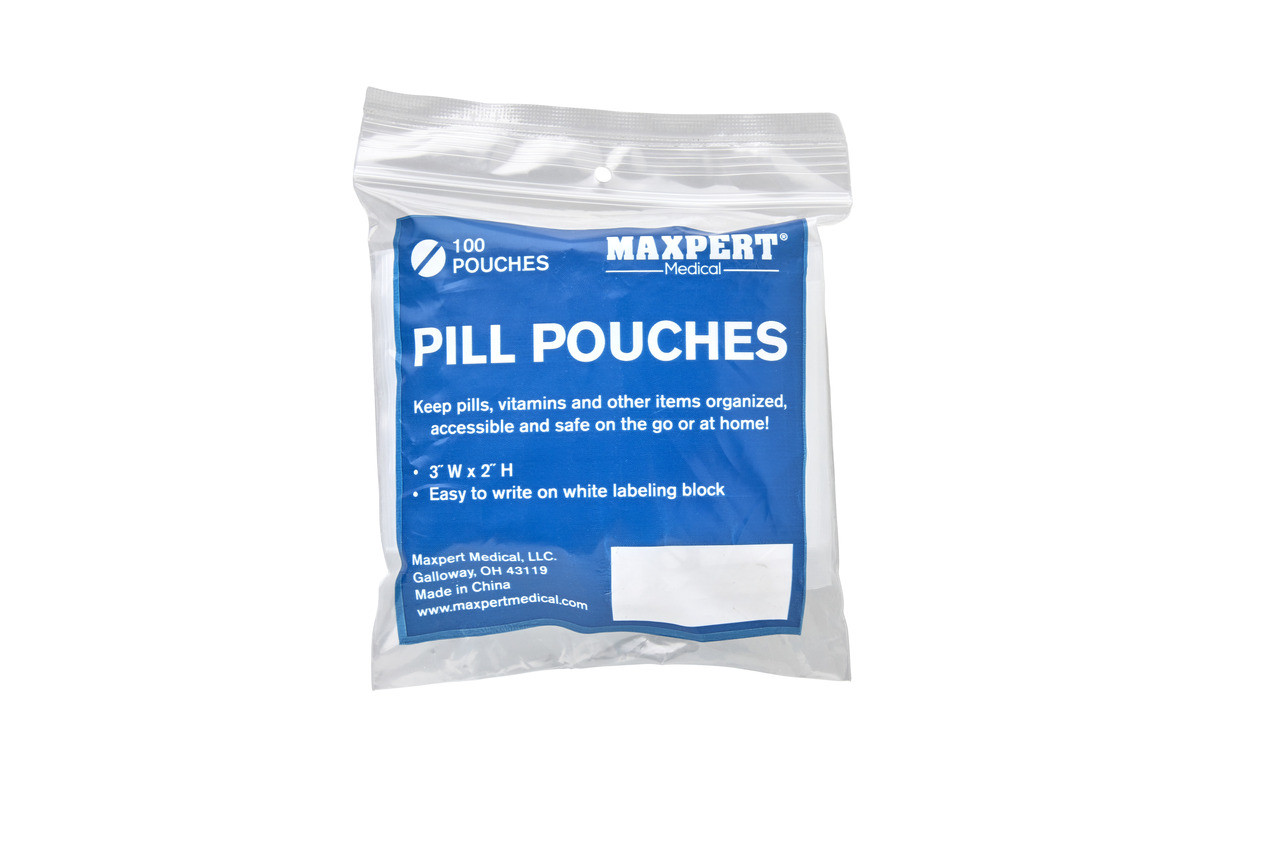 Maxpert Medical - Pill Pouches, Plastic Pill Bags (Pack of 200) –  Resealable Zipper Pill Organizer Pouch Bags –
