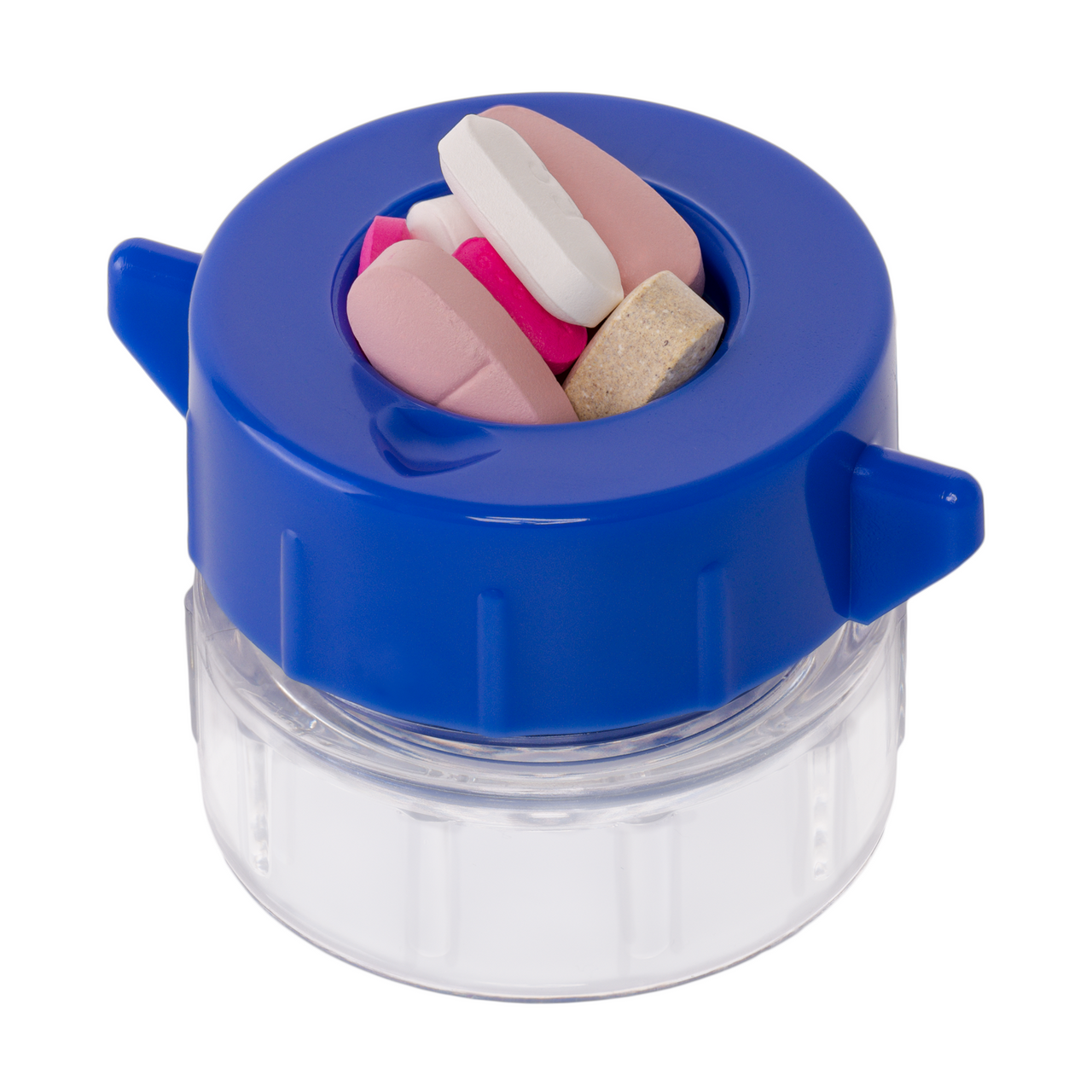 Pill Crusher Cutter and Grinder Combo with Drinking Cup Storage by Easycare