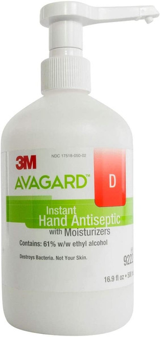 3M 9222 Avagard D Instant Hand Antiseptic 16.9 oz Pump Bottle