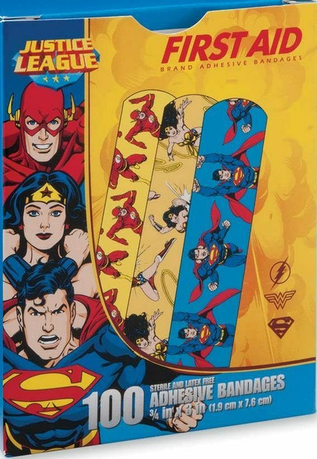 First Aid Wonder Woman, Superman, Flash Bandages 3/4 x 3" - 100 count