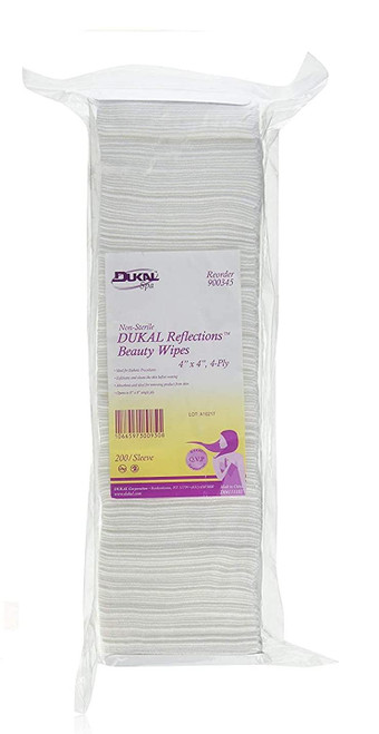 Non-Sterile - DUKAL Reflections Beauty Wipes - Latex Free (4-Ply) (4" x 4") - 200 count