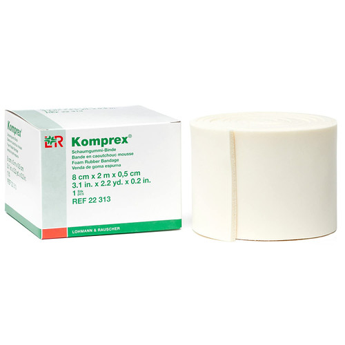 Lohmann Komprex Foam Rubber Roll, 5 mm Thick Roll of Foam Padding for Compression Wrapping, 8 cm Wide x 2 m Long