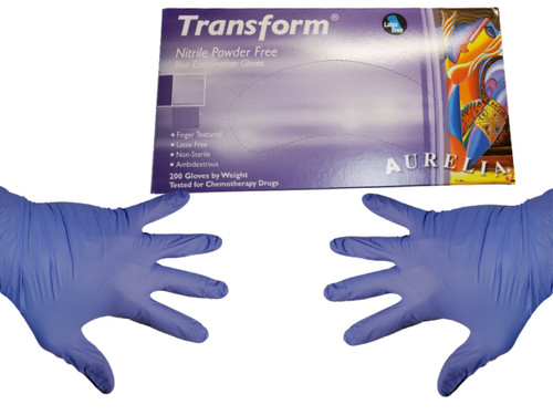 Blue Exam Nitrile Gloves, 3.2mil thick. Small, Medium, Large, or XL, 200 count by Aurelia