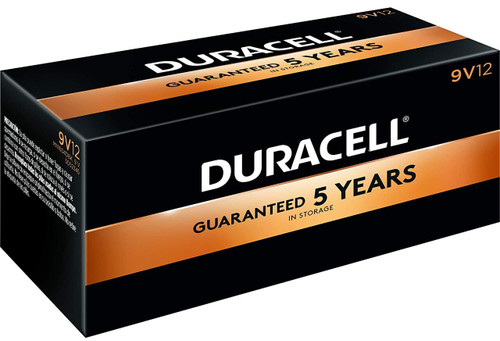 Coppertop Duracell Battery 9V Alkaline, 12 per pack