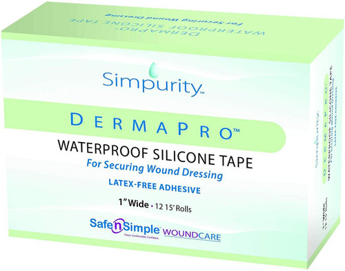 SafeNSimple DermaPro Waterproof Silicone Tape, 1" x 15 feet