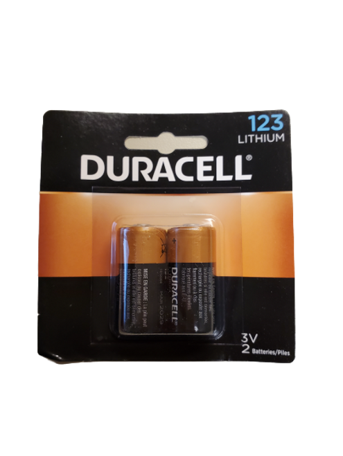 Duracell 123 Lithium Battery 2-Pack, 3 Volt, Model DL123AB2, New & Sealed