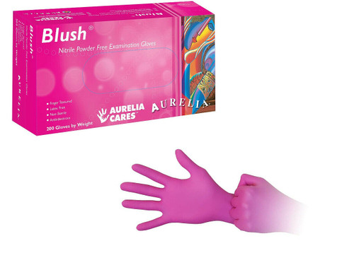 200 Count Pink Nitrile Exam Gloves, Powder Free, Choose Size