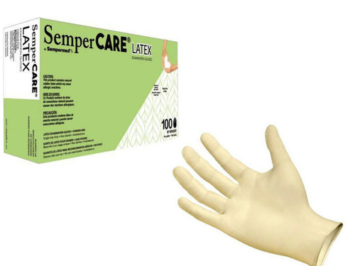 SemperCare Latex Rubber Gloves 100 count