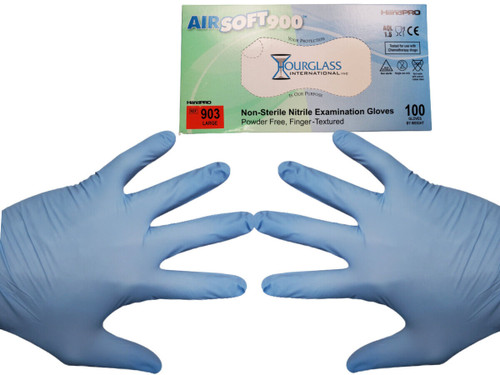 AirSoft900 Blue Nitrile Exam Gloves Powder Free, Size XL 10boxes/100