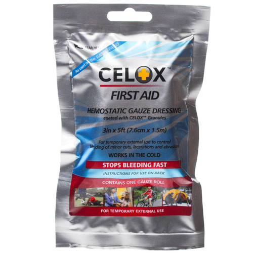 CELOX Bleed Stop Gauze Roll in packaging