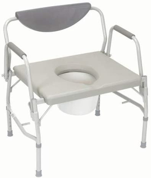 Deluxe Bariatric Drop-Arm Commode 1000Lb Weight By Dynarex