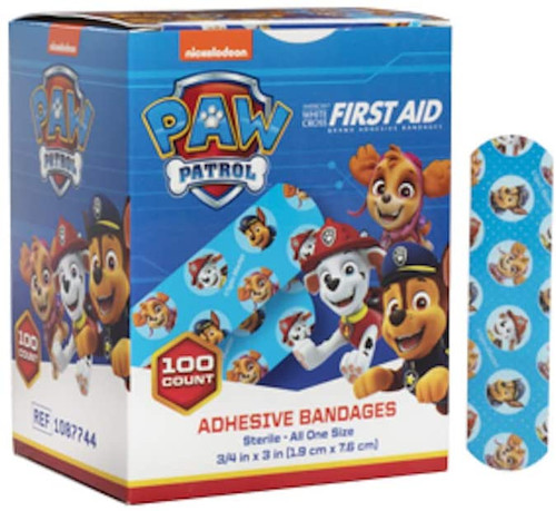 Paw Patrol Adhesive Kids Bandages , 3/4 X 3 100 Count Box