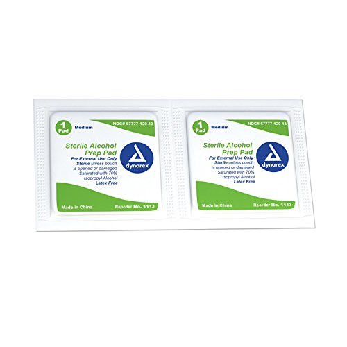 Dynarex 1113 Latex Free Sterile Alcohol Prep Pad 2 Boxes (Pack Of 400)