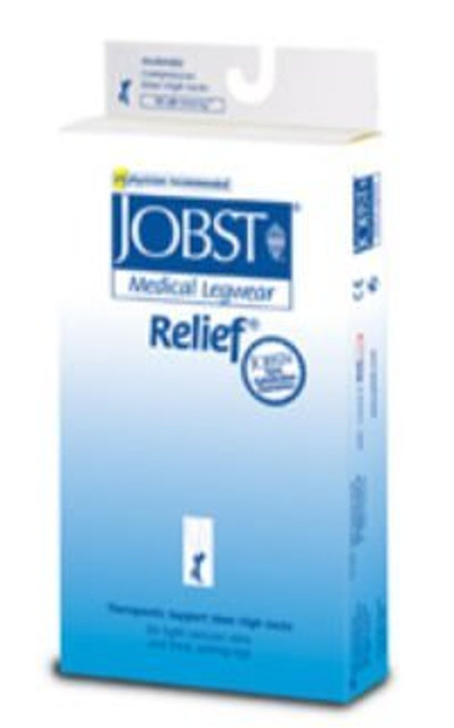 Jobst Relief Thigh High With Silicone Band 15-20Mmhg Closed Toe, M, Beige