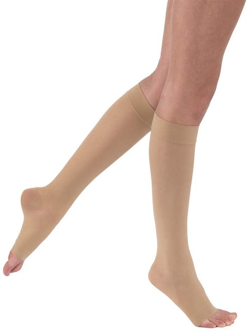 Ultrasheer 30-40Mmhg Open Toe Knee-High Extra Firm Compression Stockings, Natural, Extra Large,Pair