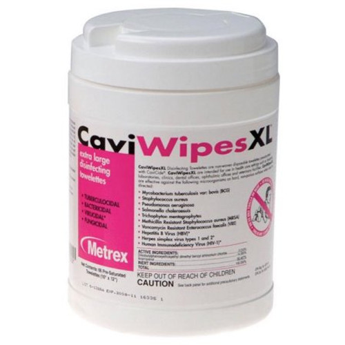 Metrex 13-1150 Cavi Wipes Xl Canister Of 66 Towelettes