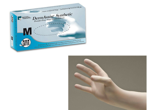 Vinyl Exam Gloves Powder-Free, Synthetic Non-Latex, Medium 100 Count