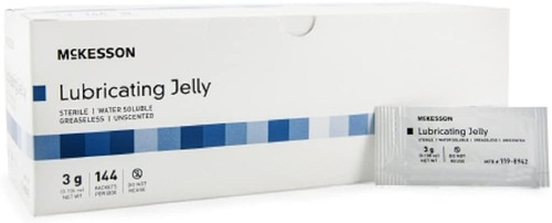 Mckesson Lubricating Jelly, 3 Gram Packet, Sterile,144 Each #16-8942