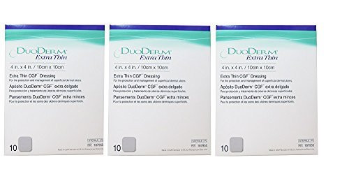 Duoderm Extra Thin Cgf Dressing - 4 X 4 -30 Pieces (3 Boxes With 10 Units Each)