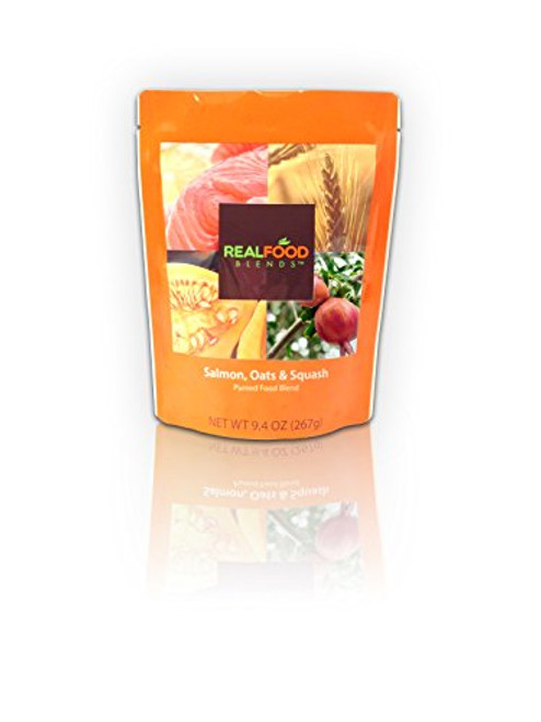 Real Food Blends Salmon, Oats & Squash Pureed Blended Meal, 9.4 Oz Package (Pack Of 12)
