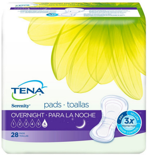 Tena Incontinence Pads For Women, Overnight, 3 Pack