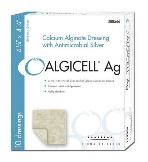 Algicell Ag Silver Calcium Alginate - 4.25 X 4.25 - 10Ct