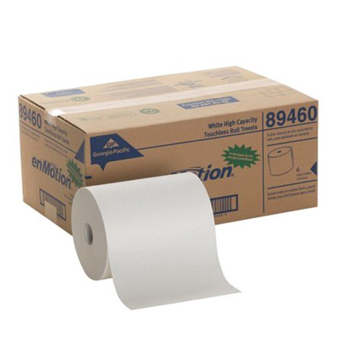 Enmotion Roll Towels, White, 10 In. X 800 Ft., 6 Rolls Per Case