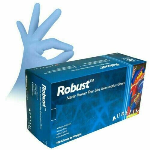 Aurelia Robust Blue Soft Nitrile Gloves -Small- 100 Per Box