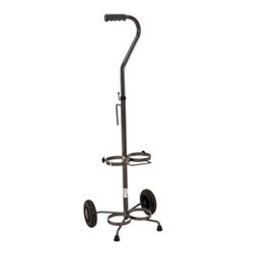 Roscoe Medical Roscoe Adjustable D Or E Cylinder Cart, Silver Vein Finish, Cylinder Capacity: 2