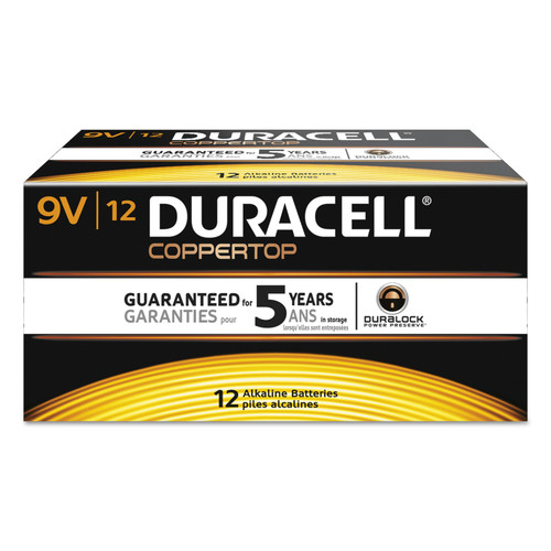 Duracell Coppertop Alkaline Batteries, 9V, 72/Ct - MN1604